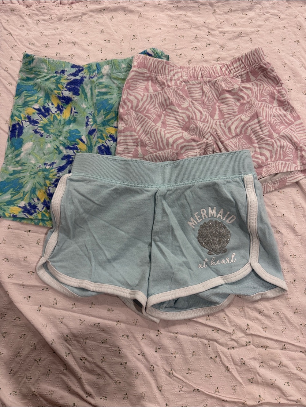 Light Blue 'Mermaid at Heart' Lounge Shorts set for girls
